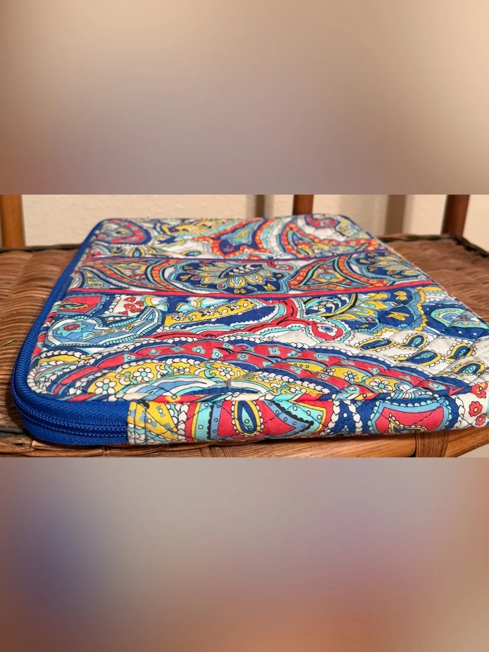 Vera Bradley Quilted Laptop Sleeve Retired Marina Paisley Padded Case ~